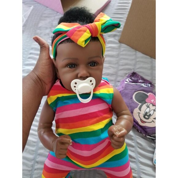 🆕22.8 Inch Reborn Doll with Soft Body African American Charlotte Girl Doll - Picture 5 of 13